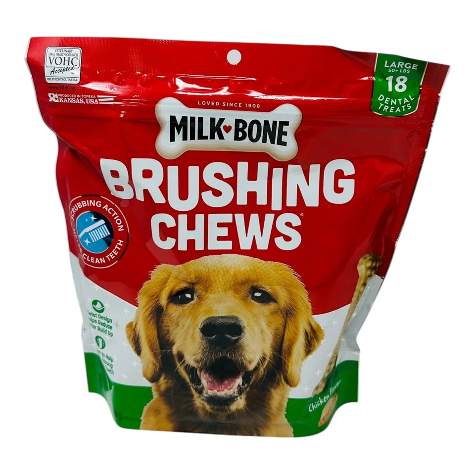 2x Original Brushing Chews 18 Large Daily Dental Dog Treats Scrubbing Action Hel - Image 4 of 4