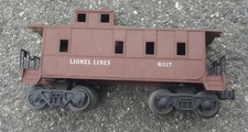 Vintage Lionel Lines 6017 Brown Caboose Metal Wheels O Gauge Post War All Works