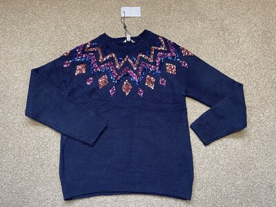 M&co Navy And White Striped Jumper Womens Wanco Womens Size M