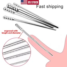 FRRK Male Stainless Steel Penis Plug Urethral Sounding Dilator Adult Stretcher