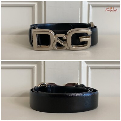 Authentic Dolce & Gabbana Black Patent Leather Silver D&G  display picture 3