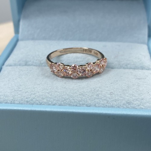 Bague de mariage diamant rose 1,00 TCW ronde taille brillant cultivée en laboratoire or rose 14 carats - Photo 16 sur 16