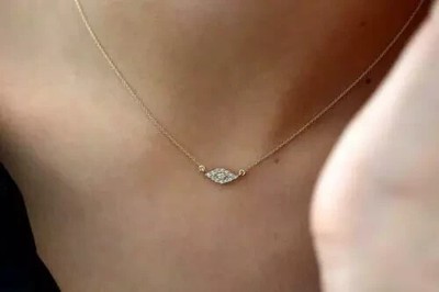 0.25Ct Simulated Diamond Evil Eye Charm Pendant Necklace 14K Yellow Gold Plated