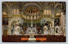 c1954 St. Nicholas Catholic Church Atlantic City NJ VINTAGE Postcard Red 2c