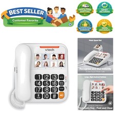 SN1117 Corded Phone for Seniors - High-Contrast Buttons, Hands-Free Speaker