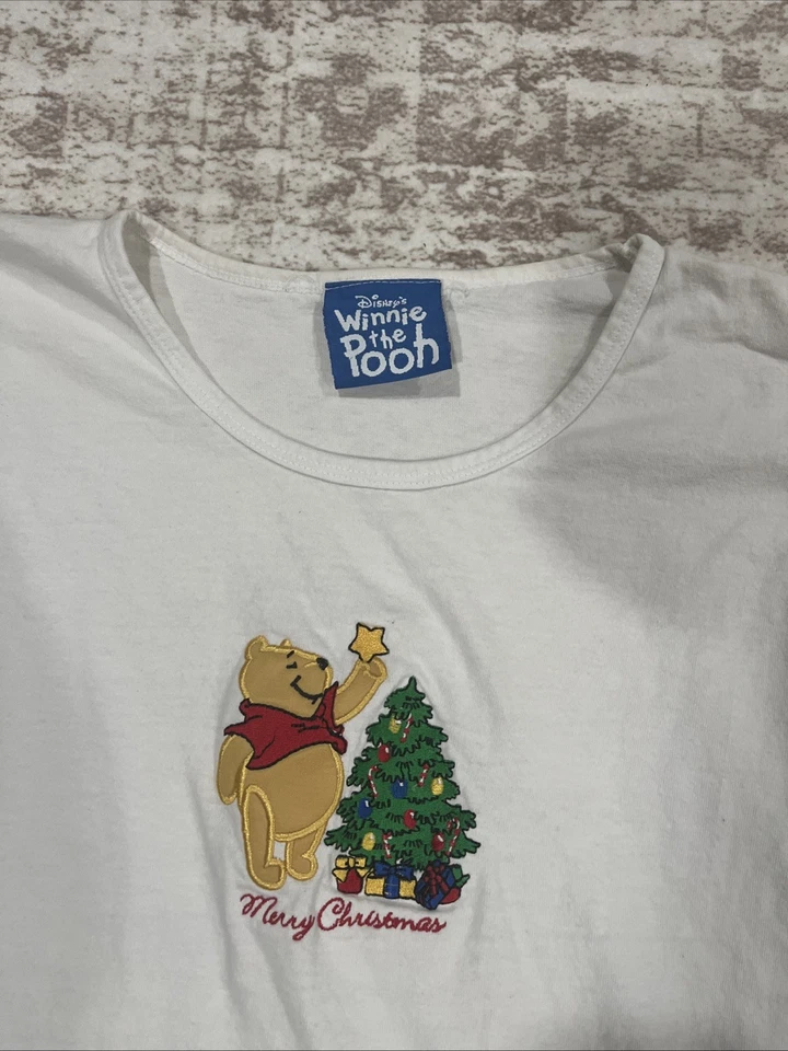 Camiseta De Colección Disney Winnie The Pooh Manga Larga Mujer’s Grande Feliz Navidad Foto 2 de 4