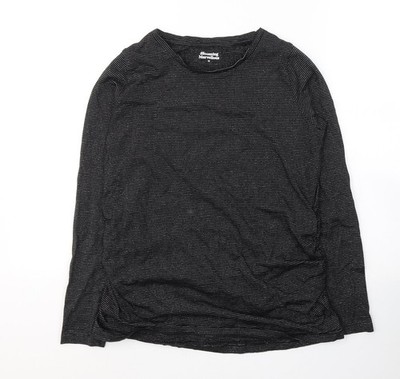Blooming Marvellous Damen schwarz gestreiftes Baumwoll Basic T-Shirt Gr. M Rundhals