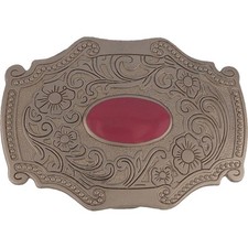 Western Cowgirl Cowboy Flower Floral Ladies Southwest 1980s Vintage Belt Buckle