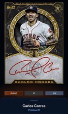 21 Topps Bunt DIGITAL Pristine Black Signature ICONIC Carlos Correa