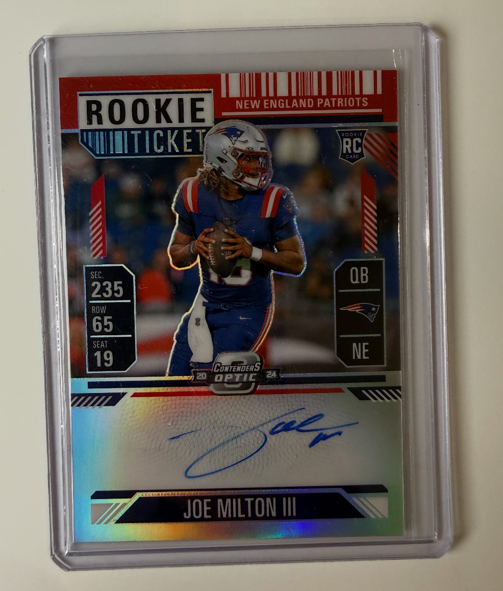 2024 Contenders Optic Red Ticket Joe Milton III Patriots RC Rookie AUTO 29/175