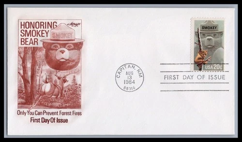 US FDC # 2096 20c Smokey Bear Artmaster   1984, 9F257