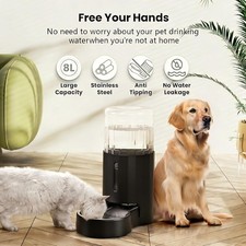 Dog Water Bowl Dispenser, 8L Automatic Dog and Cat Water Dispenser with Stain...