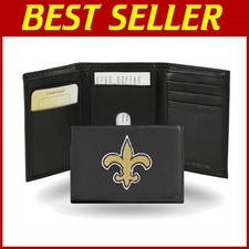 Tri-fold Wallet with NFL Saints Embroidery