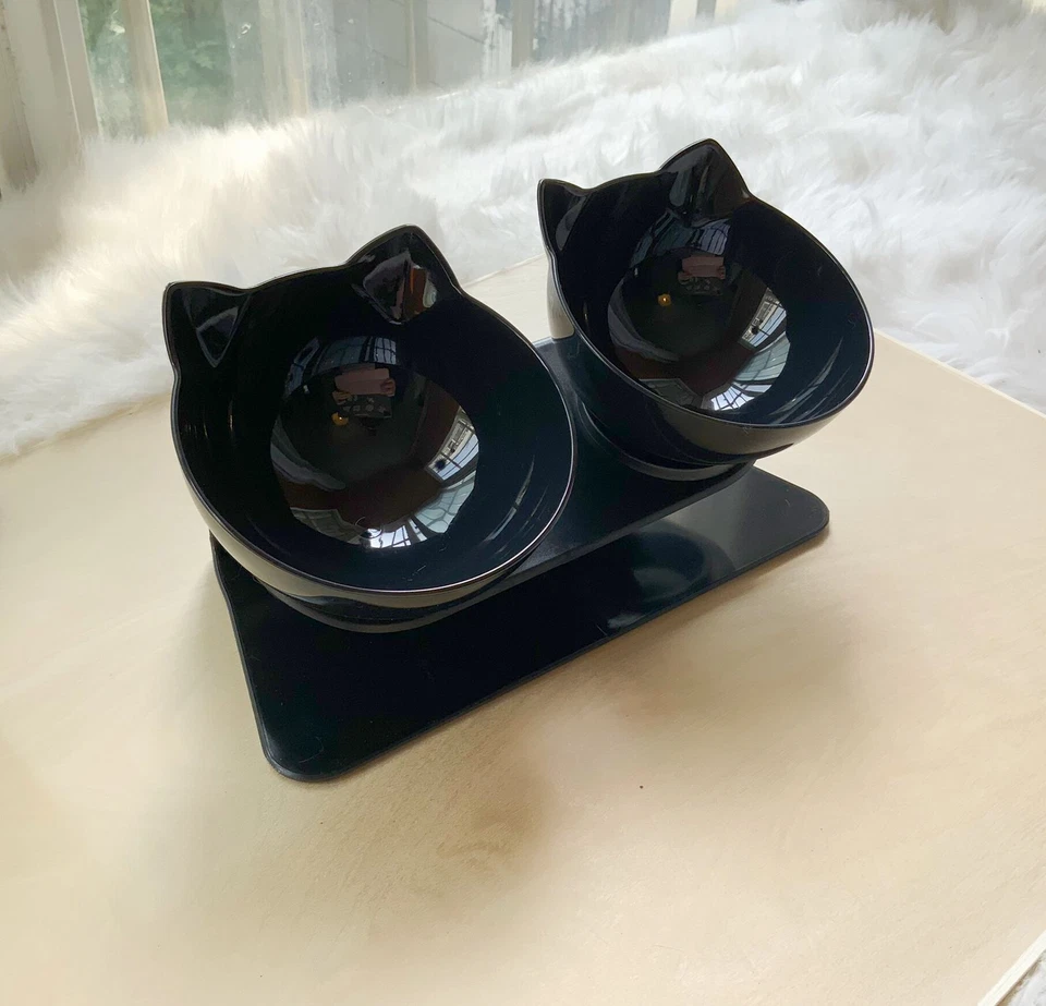 Cuenco doble para gatos protege la vértebra cervical Foto 4 de 4