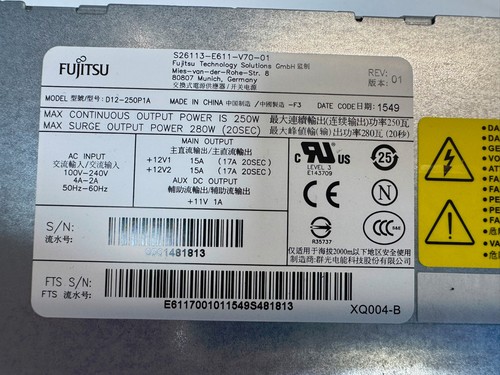 Fujitsu Esprimo Netzteil  S26113-E611-V70-01