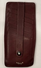 Vintage Bosca Burgandy Leather I.D. Card Case 12 Slots Storage Wallet