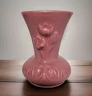 Vintage 5 1/2" Van Briggle Bulbous Trumpet Flare Vase Signed Mauve Pink Crocus