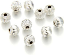 200Pcs Beautiful Corrugated Melon round Spacer Beads 3Mm 0.12 Inch Small St...