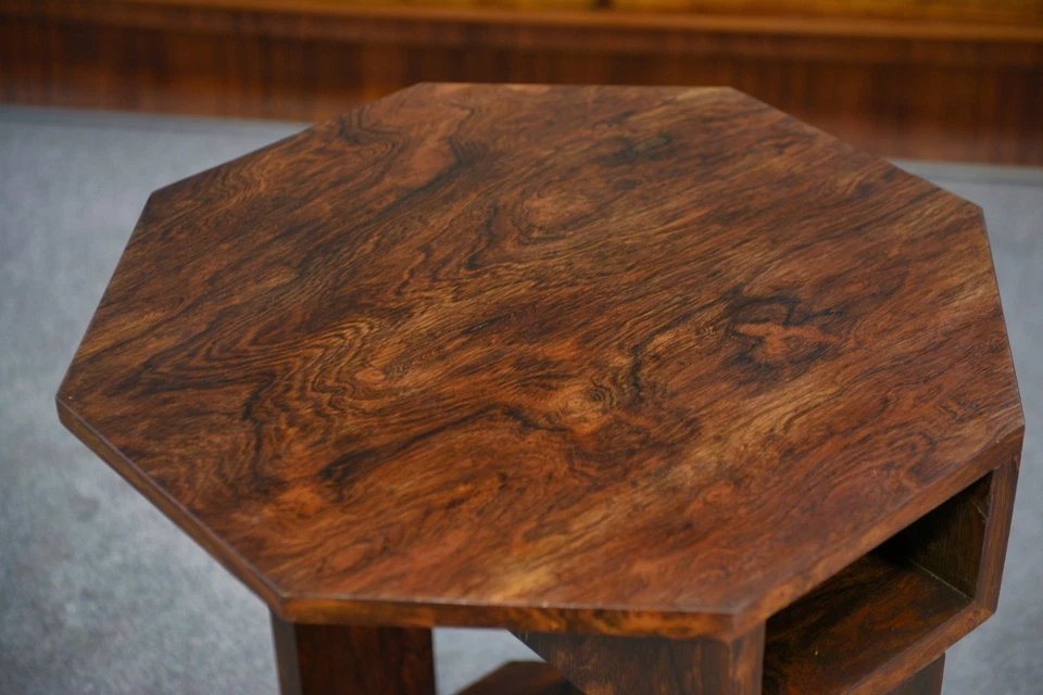 Guéridon Art Déco en placage de palissandre dans le goût d'Eugène Printz 1930's - Photo 3/4