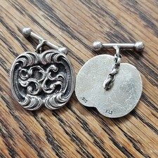 Vintage BAS Sterling Silver Baroque Rococo Design Cufflinks