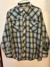 Wrangler Western Fashion Pearl Snap Plaid Long Sleeve Shirt