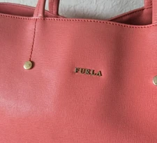 Furla Pink Tote Bag Shopper Women Genuine Leather Beautiful Italy Xmas Gift!