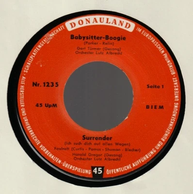♫ EP 1960 Gert Türmer Harald Gregor Trixie Kühn ELVIS SURRENDER Donauland 1235 ♫ - Bild 1 von 2