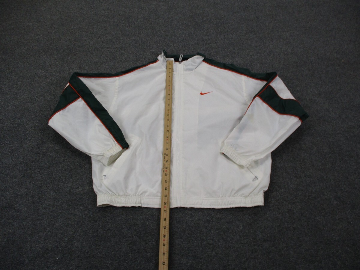 NIKE 2WAY Nylon Jacket Vintage 袖脱着 Y2k Vintage Nike Jacket Mens L White Green Nylon Retro Sport Active