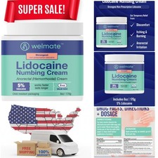 WELMATE - 5 Lidocaine Numbing Cream, 6oz 170g - Maximum Strength Lidocaine Cr...