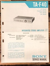 Sony TA-F40 Amplifier Service Manual Original 