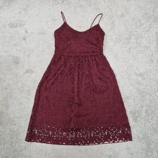 Hush Dress UK 8 Skylar Lace Star Print Embroidered Burgundy Princess Pockets