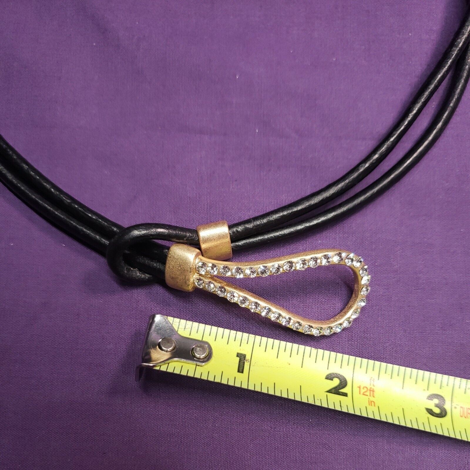 Unique Necklace Interlocking Front Rhinestone Tog… - image 7