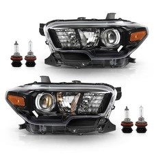 Headlights Compatible with 2016-2022 Toyota Tacoma,Headlamps w/o LED DRL Clear L