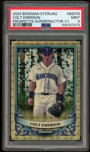 2024 Bowman Sterling Colt Emerson Superfractor 1/1 PSA 9 Mariners 🔥🔥🔥
