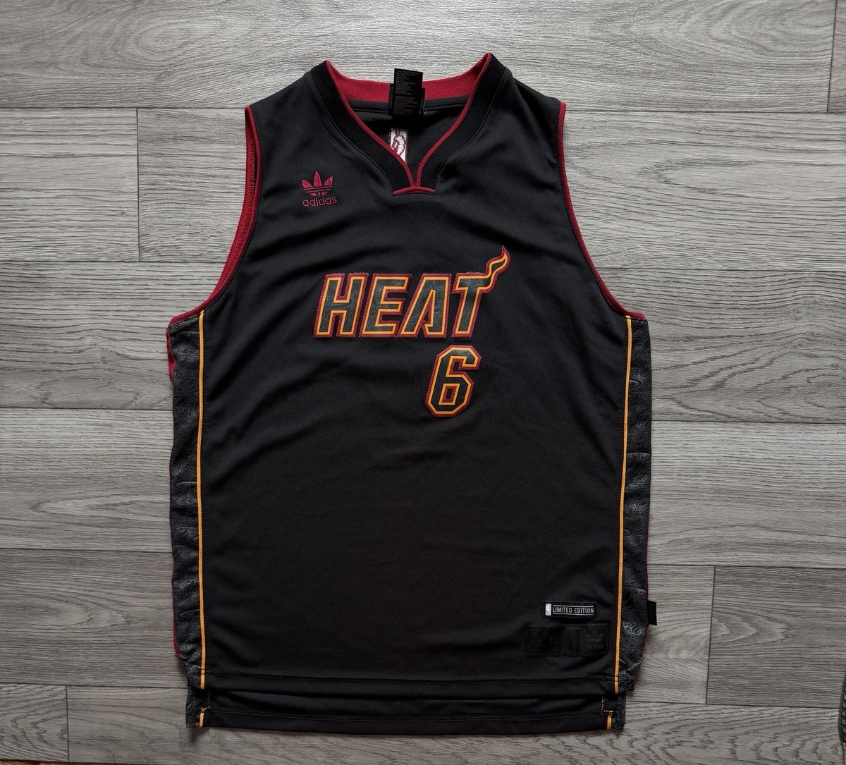 MIami Heat #6 LeBron James LImited Edition NBA Jersey Adidas Size