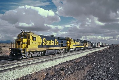 Santa Fe AT&SF 7489 GE B36-7 in New Mexico, Oktober 1985 8,5 x 11 Foto