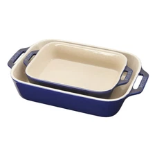 HOT SELLING Staub Stoneware 2-pc, Rectangular Baking Dish Set, dark blue