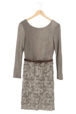 VABENE Damen Freizeitkleid Gr. 38/M Grau Elegant Vintage Spitze