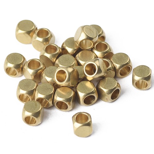 Cube 2mm 3mm 4mm 5mm 6mm Brass Metal Gold Silver Loose Spacer Beads Lot DIY - Picture 8 of 12