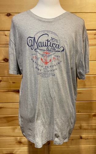Nautica Men's XXL Gray Short Sleeve T-Shirt Soft