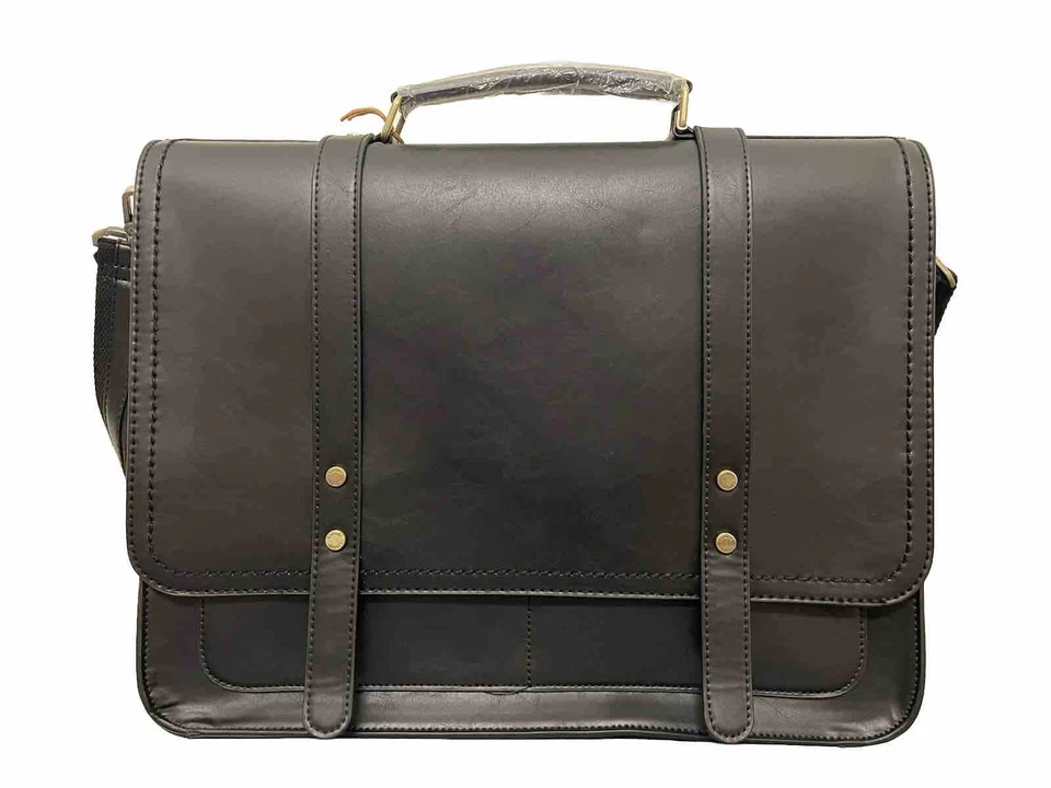 Ecosusi Vegan Leather Briefcase Padded Laptop  Shoulder Backpack Messenger Bag - Image 2 of 4