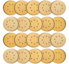 SATC 5 Inch Sanding Discs Gold Hook and Loop 8 Holes Sandpaper Orbital Sander