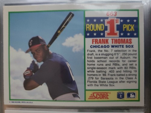 1990 spartito 1° turno pick Frank Thomas #663 - Foto 2 di 2