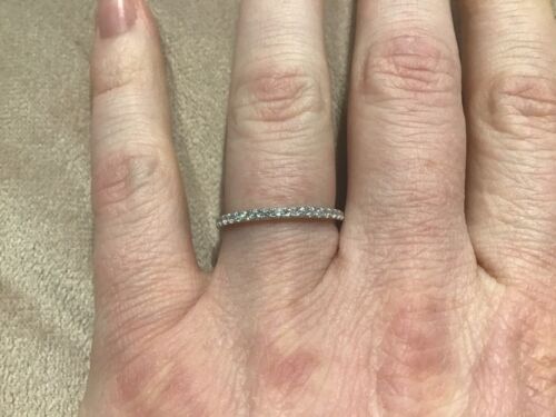 0,4 Karat Lab Created Diamant Halb Eternity Ring Platiniert 925 Größe K - Bild 2 von 8