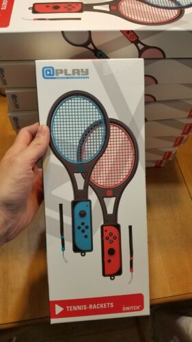 Nintendo Switch PLAY Gaming Accessories Tennis Rackets Red Blue AUTHENTIC - Afbeelding 1 van 4