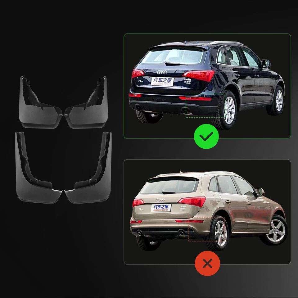 4x Guardabarros Guardabarros Guardabarros Derecha + Derecha para Audi Q5 SUV 2007-2015 Foto 4 de 4