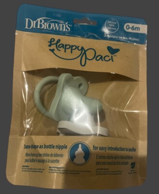 New Dr. Brown's HappyPaci 100% Silicone Pacifier 0-6m BPA Free 2-PACK (D-10)