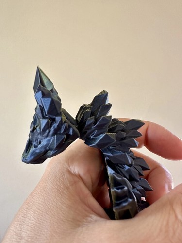 Dragón volcánico de cristal articulado, juguete flexible inquieto, impreso en 3D - Imagen 3 de 38