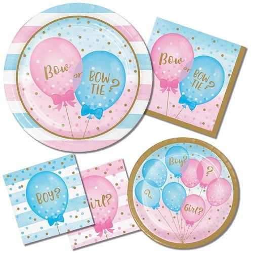 Gender Reveal Balloons Party Boy Girl 8 Ct Dinner Plates 8.75 inch - Picture 2 of 2