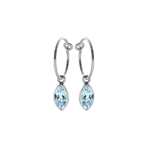 Marquise Topaze Bleu Goutte Boucle Oreilles Argent Sterling 925